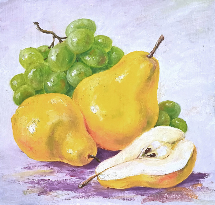 Pears and grapes