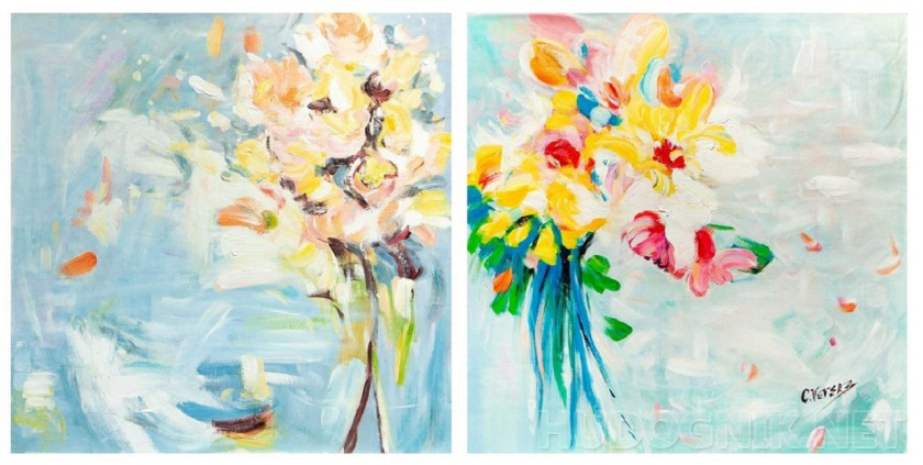 The diptych. A dream about flowers