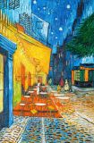 Copy of Van Gogh's painting. Terrace of the night café Place du Forum in Arles