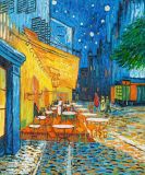 Copia del cuadro de Van Gogh. Terraza del café nocturno Place du Forum en Arles