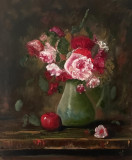 Still life with roses and pomegranate