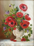 Still life with red poppies