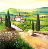 Sunny Italy in oil painting, trilogy