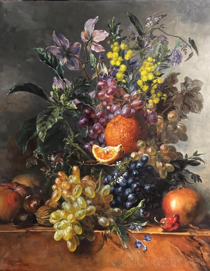 Hendrik Reekers"Naturaleza muerta con flores y frutas"