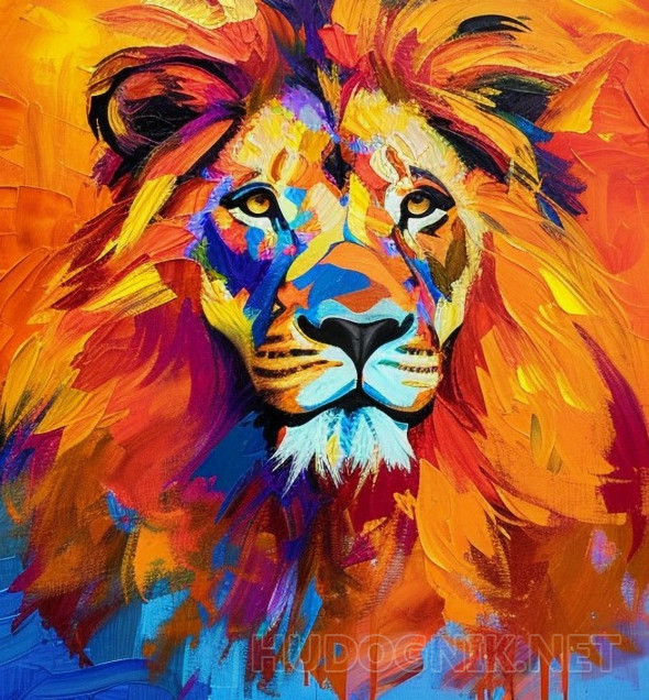 Картина Лев. Размеры: 40x40, Год: 2024, Цена: 48600 рублей Художник ...
