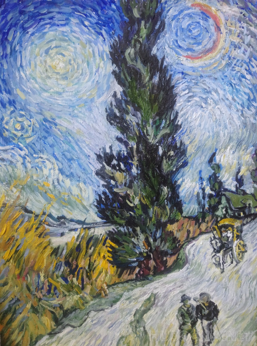 (Copia) Van Gogh "Camino con cipreses y una estrella"