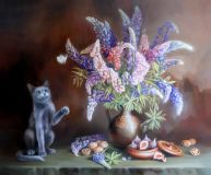 Still Life with a Bouquet of Lupines